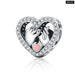 925 Sterling Silver Family Charm Heart Shape Beads Fit