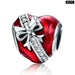 925 Sterling Silver Family Charm Heart Shape Beads Fit