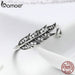 925 Sterling Silver Feather Wings Adjustable Finger Ring