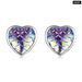 925 Sterling Silver Fish Scale Heart Stud Earrings For Women