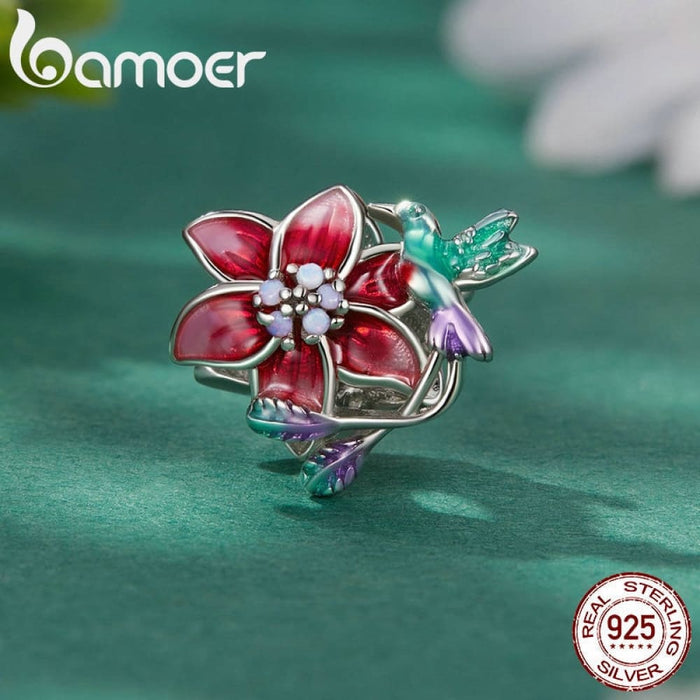 925 Sterling Silver Flower & Bird Bead Butterfly Charms