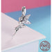 925 Sterling Silver Flower Fairy Dangle Pendant Charms Fit