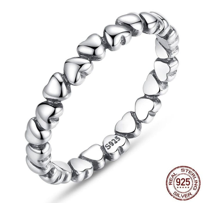 925 Sterling Silver Forever Love Heart Finger Ring