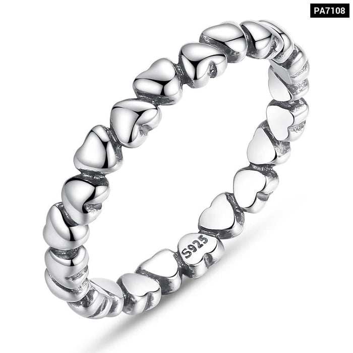 925 Sterling Silver Forever Love Heart Finger Ring