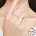 925 Sterling Silver Glittering Heart Clear Cz Angel Ring