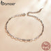 925 Sterling Silver Gold Basic Hollow Link Bracelet