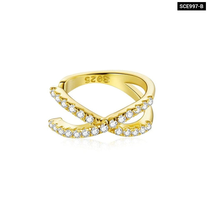 925 Sterling Silver 14k Gold Plated Cubic Zirconia