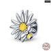 925 Sterling Silver Golden Sunflowers Heart Charms Beads