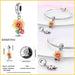 925 Sterling Silver Golden Sunflowers Heart Charms Beads