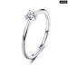 925 Sterling Silver Heart Clear Cz Simple Finger Rings