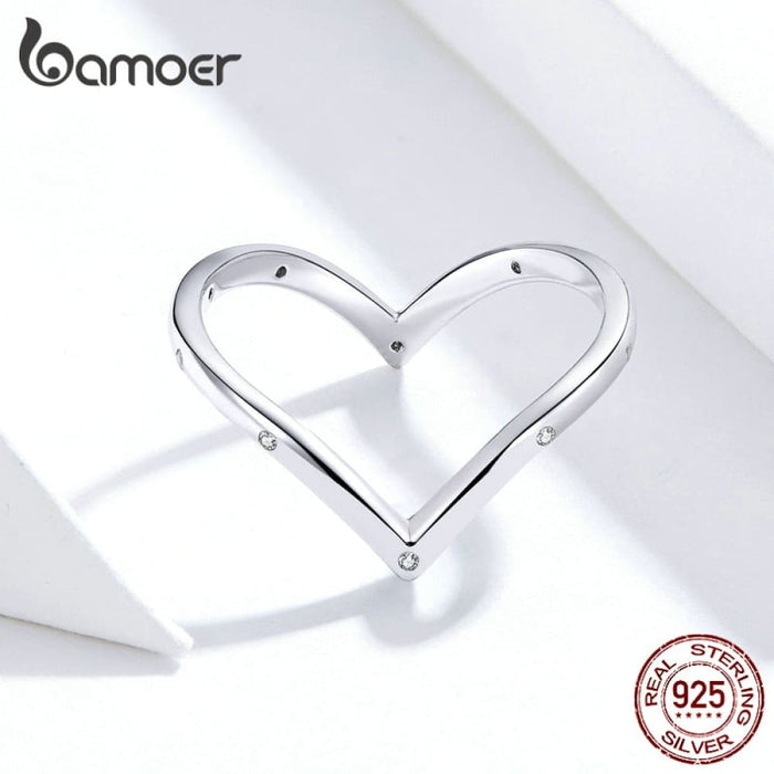 925 Sterling Silver Heart Finger Rings For Women