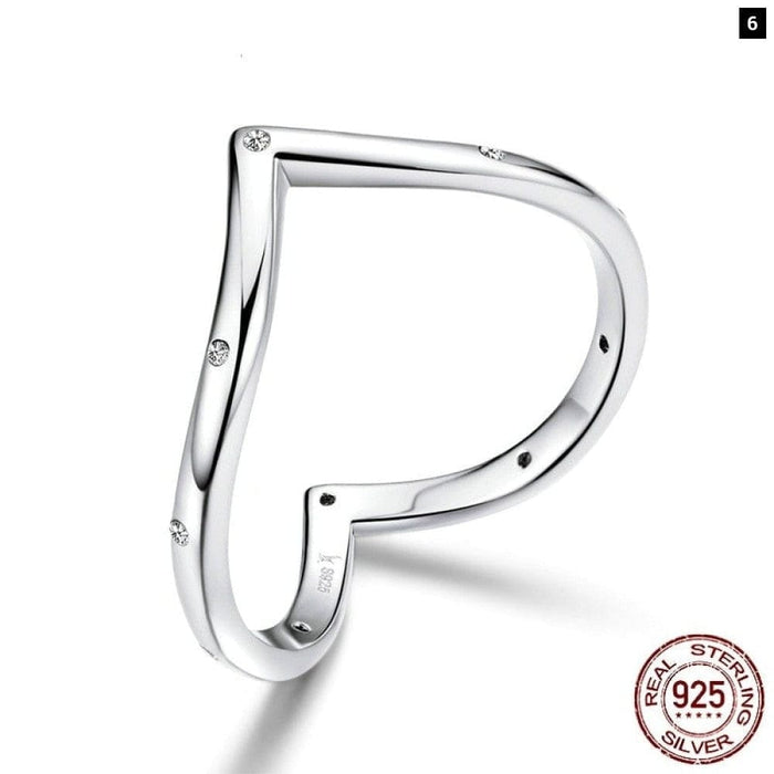 925 Sterling Silver Heart Finger Rings For Women