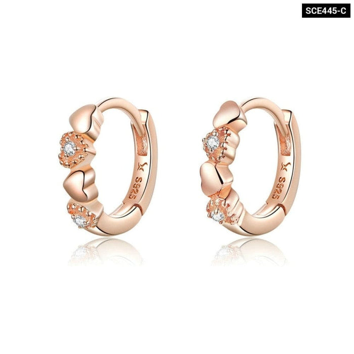 925 Sterling Silver Heart To Hoop Earrings For Women