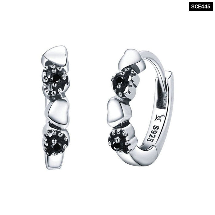 925 Sterling Silver Heart To Hoop Earrings For Women