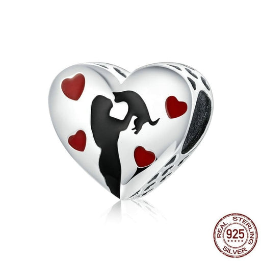 925 Sterling Silver Heart Shape Charm For Snake 3mm