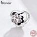 925 Sterling Silver Heart-shape Collection Charms Cat Love