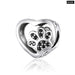 925 Sterling Silver Heart-shape Collection Charms Cat Love