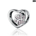 925 Sterling Silver Heart-shape Collection Charms Cat Love