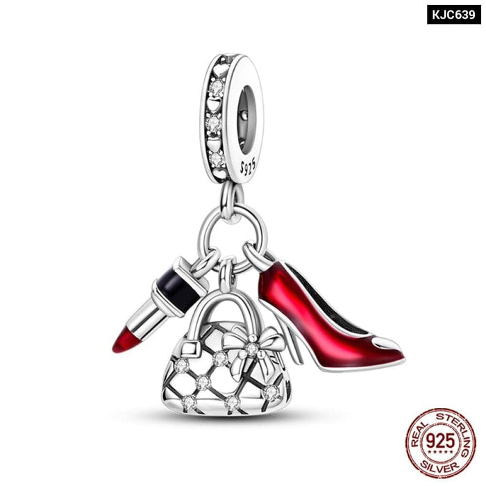 925 Sterling Silver High Heels Lipstick Camera Life Series