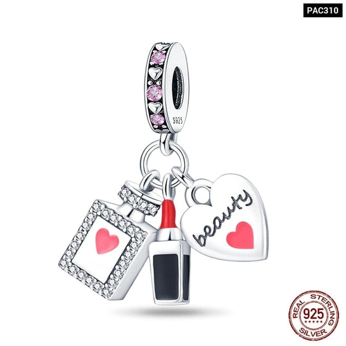 925 Sterling Silver High Heels Lipstick Camera Life Series