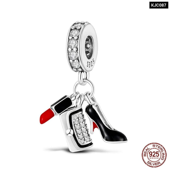 925 Sterling Silver High Heels Lipstick Camera Life Series