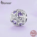 925 Sterling Silver Infinite Love Bead Purple Heart Zircon