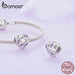 925 Sterling Silver Infinite Love Bead Purple Heart Zircon