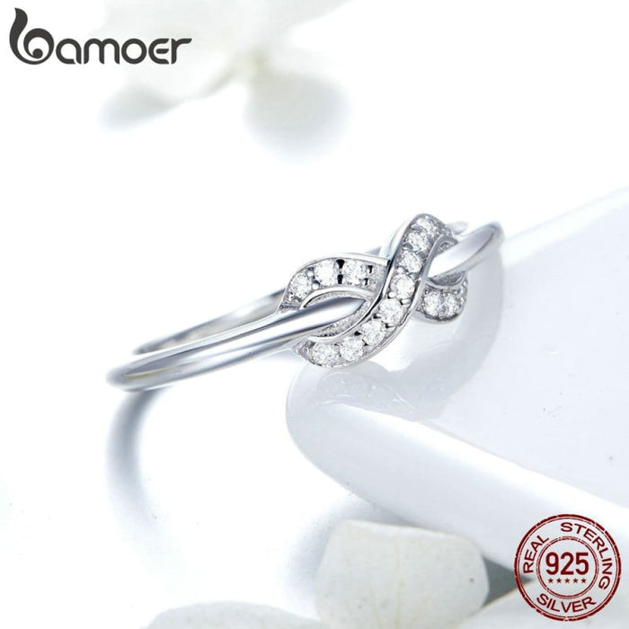 925 Sterling Silver Infinity Love Infinite Clear Cz Rings