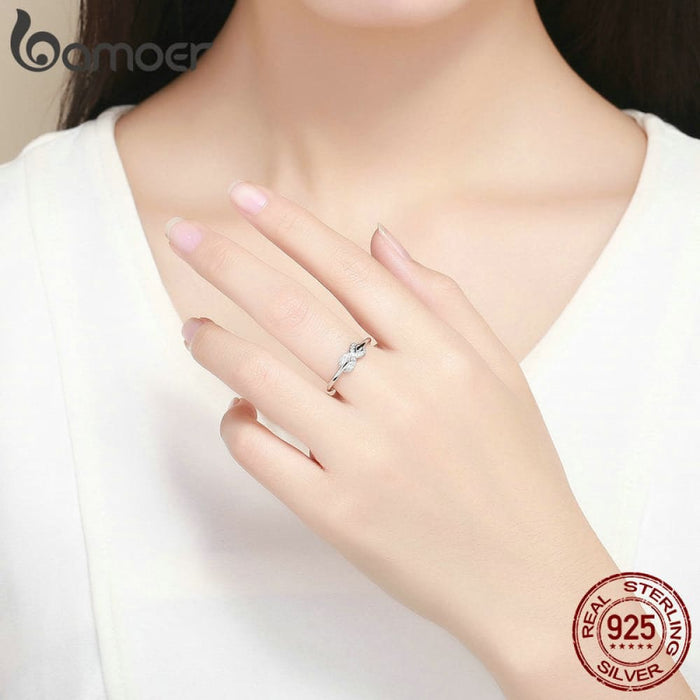 925 Sterling Silver Infinity Love Infinite Clear Cz Rings