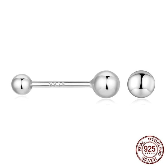 925 Sterling Silver Keep Ear Piercing 999 Ball Stud