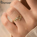 925 Sterling Silver Korean Style Delicate Leaf Open Ring