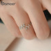 925 Sterling Silver Korean Style Delicate Leaf Open Ring