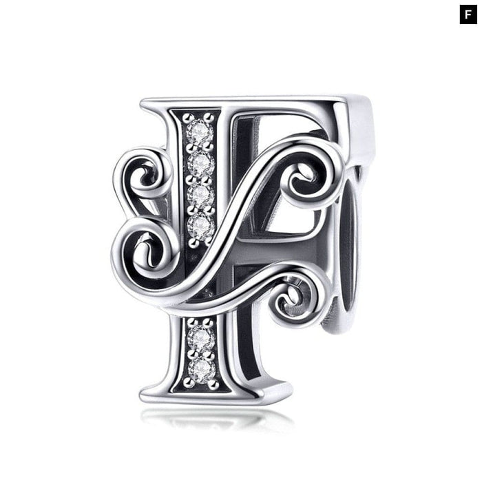 925 Sterling Silver Letter a To z 26 Charms Openwork Cz