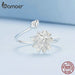 925 Sterling Silver Lotus Opening Ring Flower Adjustable