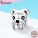 925 Sterling Silver Lovely Animal Schnauzer Dog Charm Beads