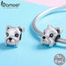 925 Sterling Silver Lovely Animal Schnauzer Dog Charm Beads