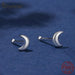 925 Sterling Silver Mini Heart Star And Moon Stud Earrings