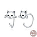 925 Sterling Silver Minimalist Cute Tail Stud Earrings