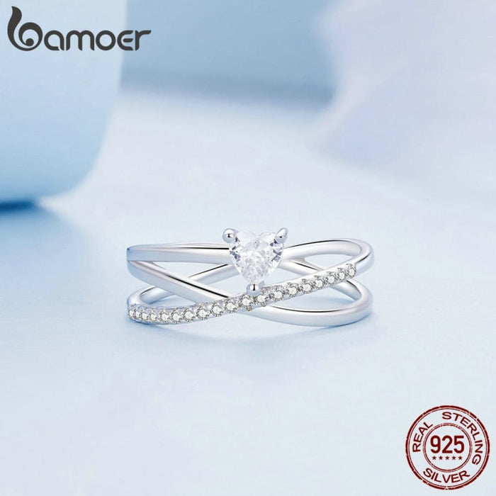 925 Sterling Silver Multi-layer Ring Geometric Round Finger