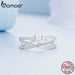 925 Sterling Silver Multi-layer Ring Geometric Round Finger