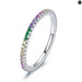 925 Sterling Silver Multicolour Zircon Finger Ring For Women