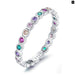 925 Sterling Silver Multicolour Zircon Finger Ring For Women