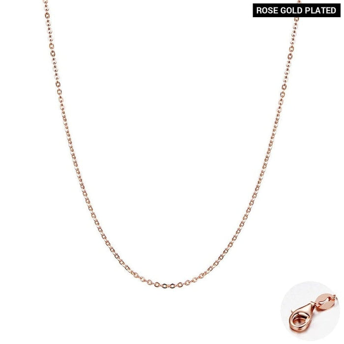 925 Sterling Silver Necklace Chain Lobster Clasp Rose Gold