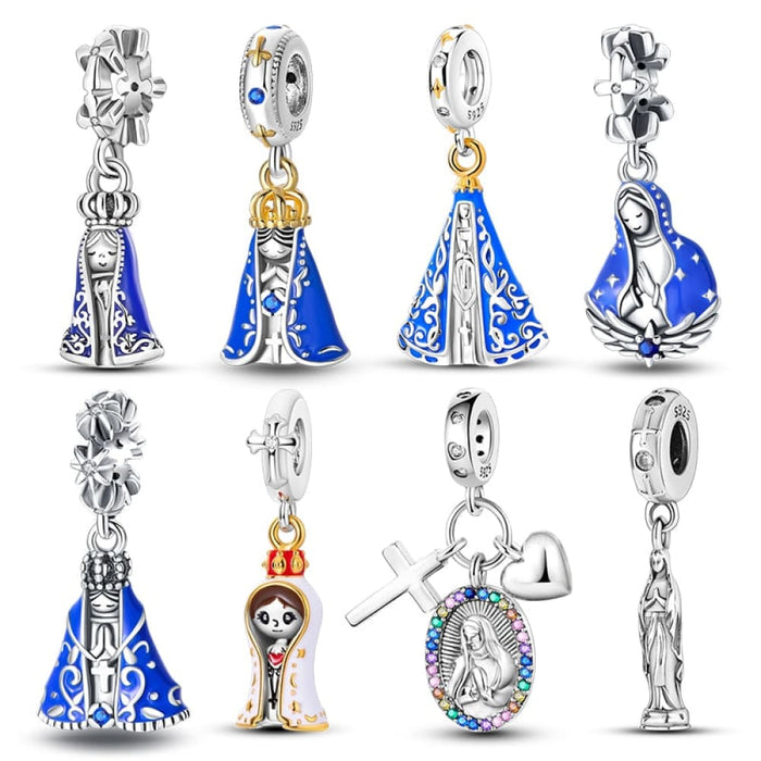 925 Sterling Silver Nossa Senhora Aparecida Dangle Charms