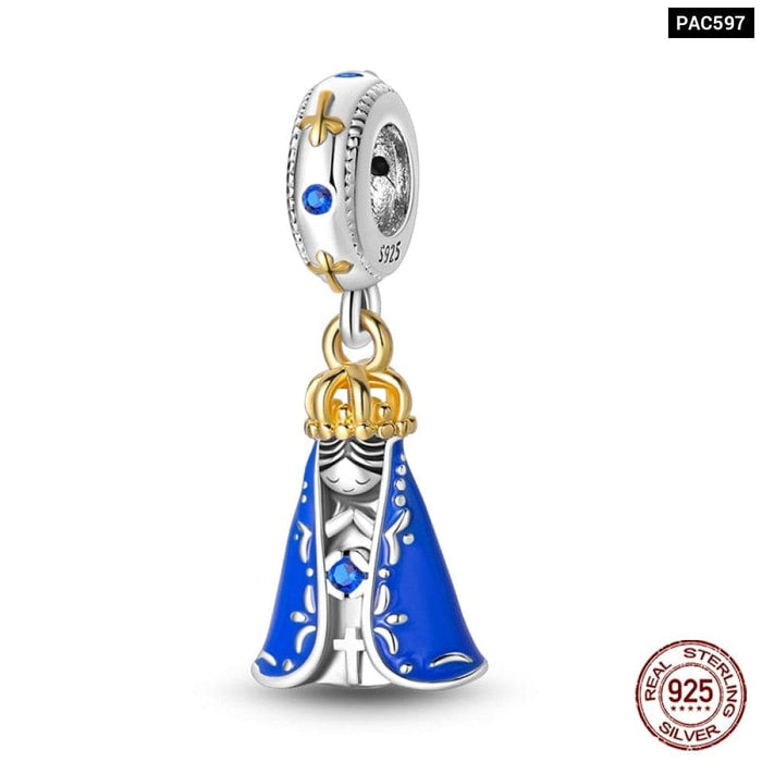 925 Sterling Silver Nossa Senhora Aparecida Dangle Charms