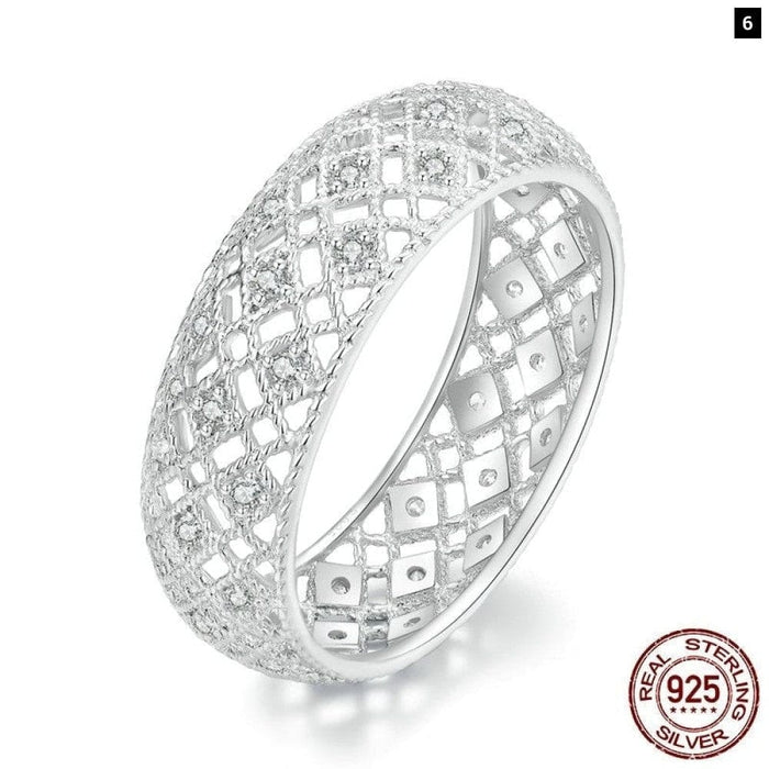 925 Sterling Silver Original Design Hollow Pattern Wide