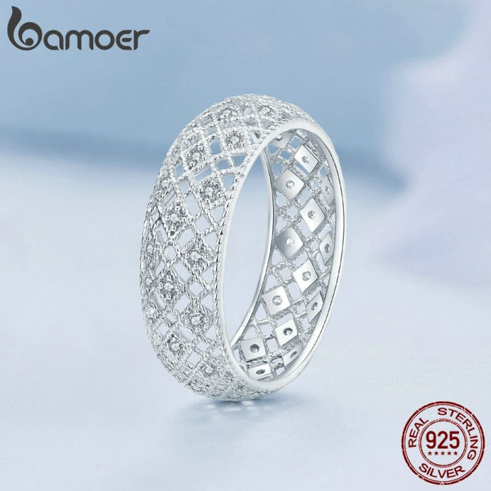 925 Sterling Silver Original Design Hollow Pattern Wide