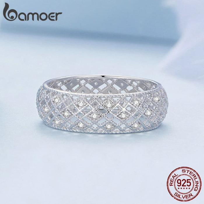 925 Sterling Silver Original Design Hollow Pattern Wide