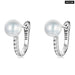 925 Sterling Silver Pearls Ear Buckle Simple Crystal Heart