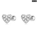 925 Sterling Silver Pearls Ear Buckle Simple Crystal Heart